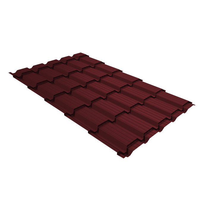 Металлочерепица Grand Line Quadro profi (Квадро Профи) 0,5 Satin RAL 3005 красное вино