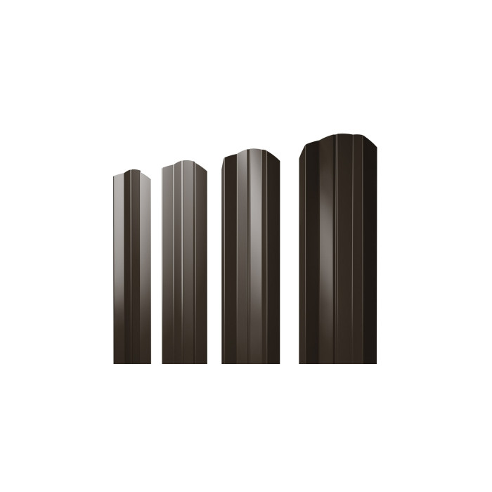 Штакетник М-образный А фигурный Grand Line 0,5 Atlas RR 32 Темно-Коричневый